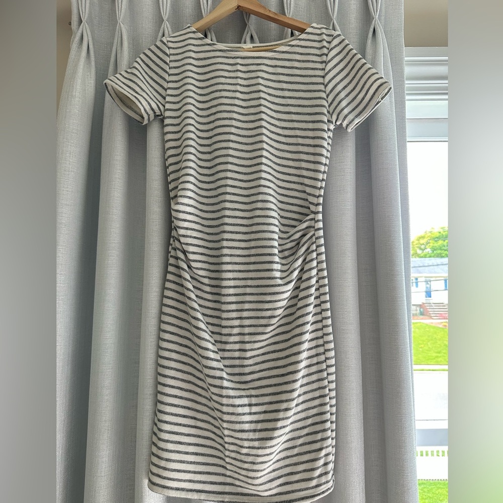 Maternity striped mini dress